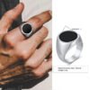 Modern Gents Ring, Nobility Dignified Signet Ring for Men, Stainless Steel Stylishly Rings, Funky Cool Urban Jewelry For Man