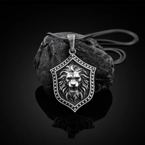 Punk Men's Wolf Head Lion Bear Fox Pure Tin Pendant Necklace Hip Hop Retro Animal Collar Chain Birthday Party Jewelry Gift