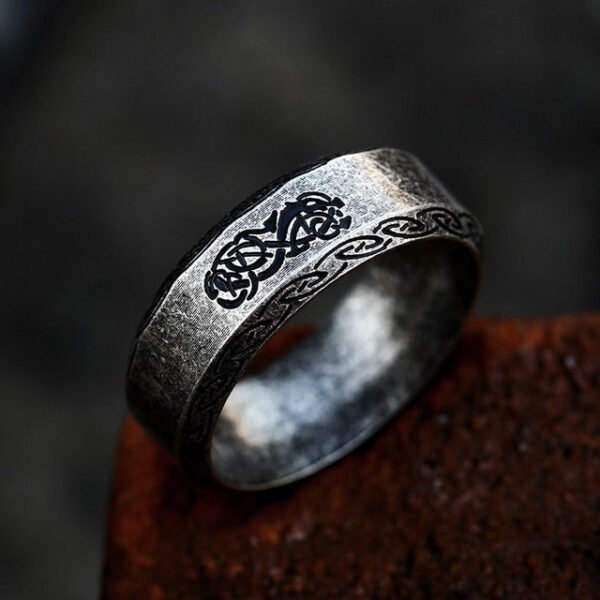 Beier New Design Viking Vintage Odin Norse Viking Wolf Dragon Totem Men's Ring Jewelry Wholesale Drop Shipping - Rings