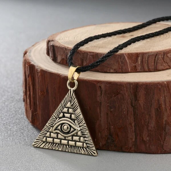 Kinitial Vintage Egypt Pyramid All-Seeing Evil Eye Illuminati Necklace Egyptian Charm Pendants Necklaces Jewelry