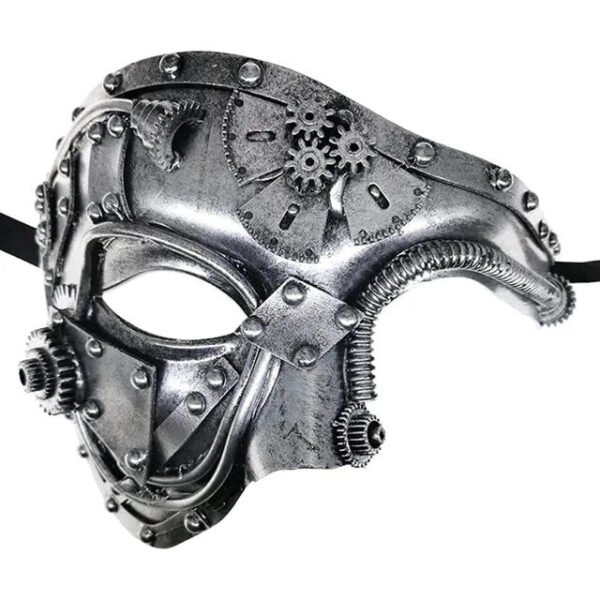 Steampunk Masquerade Ghost Cosplay Mask Mechanical Equipment Half Face Halloween costume Christmas party accessories Adult Gift