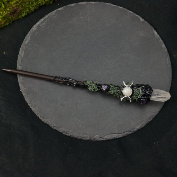 Pagan Witch Altar Adornment Wand For Wicca Fans Mysterious Quartz Power Magic Witch Wands Elf Cane