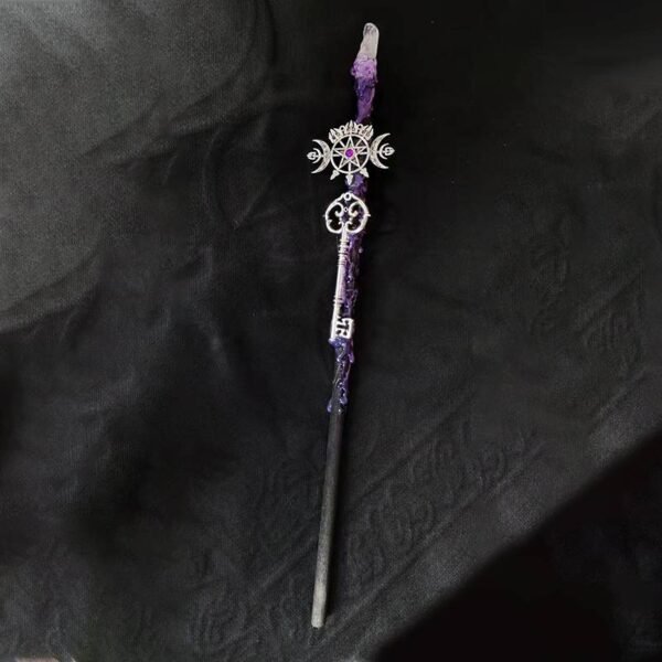 Magic Spell Witch Magic Fairy Wand Crystal Triple Crescent Moon Ritual Tool Altar Adornment Banish Evil Wicca Gift
