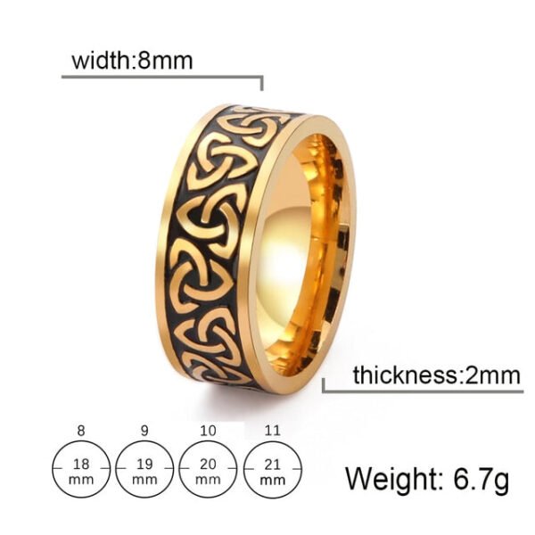 My Shape Viking Celtics Knot Ring For Men Women Black Color Geometric Stainless Steel Finger Rings Vintage Male Jewelry Anillos - Rings