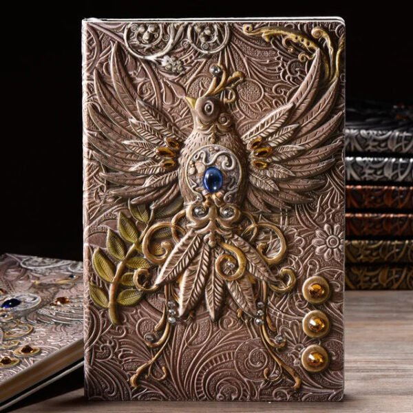3D Three-dimensional Dragon A5 Notebook European Retro Thickened Pu Embossed Notepad Diary Business Gift Office Supplies