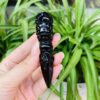 Black Obsidian Crystals – Hand-Carved Vajra Dorje Phurba Amulet
