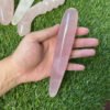 Natural Rose Quartz Yoni Wands Gemstone Crafts Pleasure Wand Body Hand Massage Wood Magic Stone
