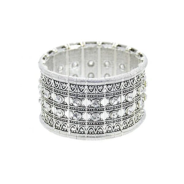 Gypsy Tribal Tibetan Bracelet for Women Boho Vintage Silver Men's Turquoise Elastic Bangles Afghan Turkish Ethnic Indian Jewelry