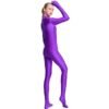 Adult Black Spandex Full Body Zentai Footed Jumpsuit Unisex Bodysuit Women Handed Unitard Skin Tight Halloween Costume