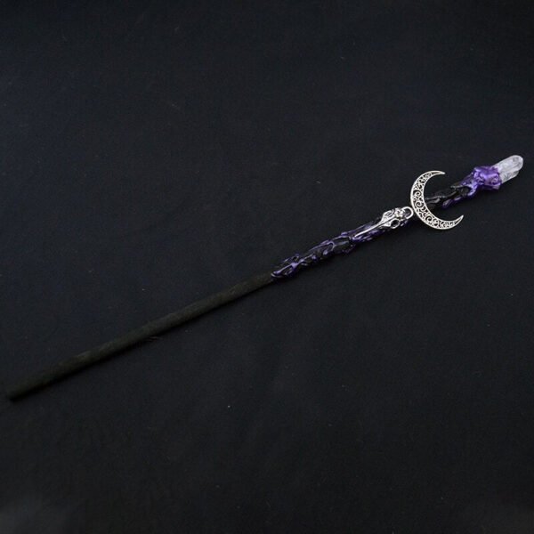 Magic Spell Witch Magic Fairy Wand Crystal Triple Crescent Moon Ritual Tool Altar Adornment Banish Evil Wicca Gift
