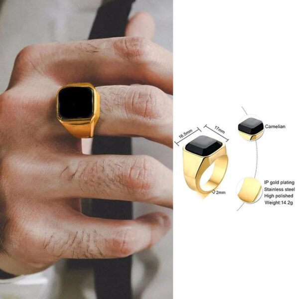 Modern Gents Ring, Nobility Dignified Signet Ring for Men, Stainless Steel Stylishly Rings, Funky Cool Urban Jewelry For Man