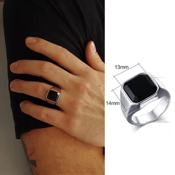 Modern Gents Ring, Nobility Dignified Signet Ring for Men, Stainless Steel Stylishly Rings, Funky Cool Urban Jewelry For Man