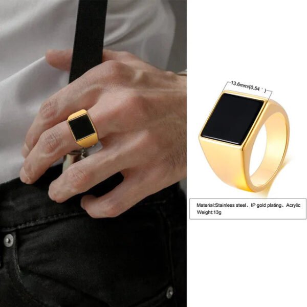 Modern Gents Ring, Nobility Dignified Signet Ring for Men, Stainless Steel Stylishly Rings, Funky Cool Urban Jewelry For Man