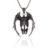 Vintage Gothic Hell Reaper Scythe Pendant Mystical Demon Necklace for Men Personality Punk Halloween Trend Jewelry