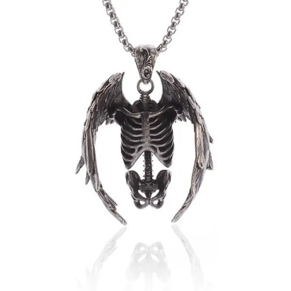 Vintage Gothic Hell Reaper Scythe Pendant Mystical Demon Necklace for Men Personality Punk Halloween Trend Jewelry