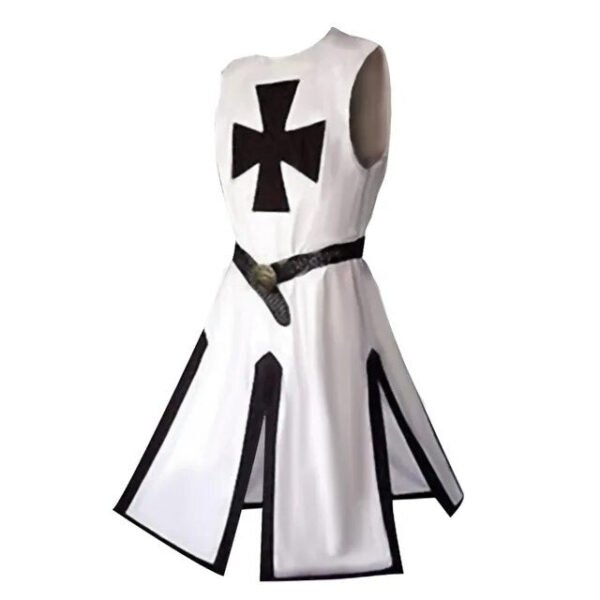 Mens Medieval Crusader Knights Templar Tunic Costumes Renaissance Halloween Surcoat Warrior Black Plague Cloak Cosplay Top