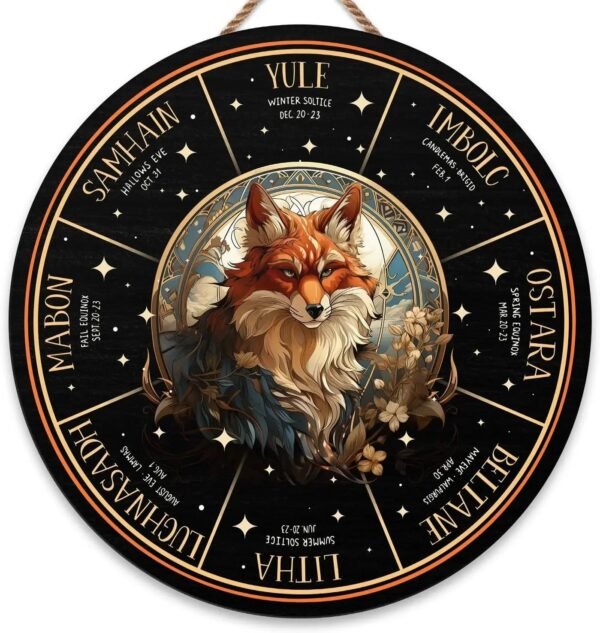 Wheel of the Year Wooden Wall Plaque - Witch Pagan Wiccan Sabbat Decor