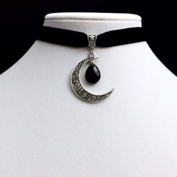 Moon Gothic Chains O Ring Choker gothic choker, moon necklace, moon choker|Choker Necklaces|