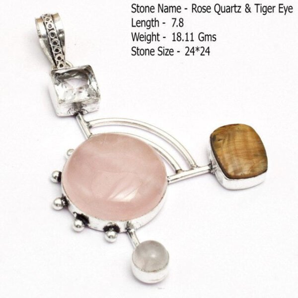 Genuine Labradorite Amethyst Agate Jasper Turquoise Rose Quartz Garnet Pyrite Pendant Sillver Overlay Copper