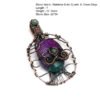 Genuine Labradorite Jasper Agate Turquoise Rutile Ruby Lapis Rhodonite Moonstone Pendant Copper Wire-wrap