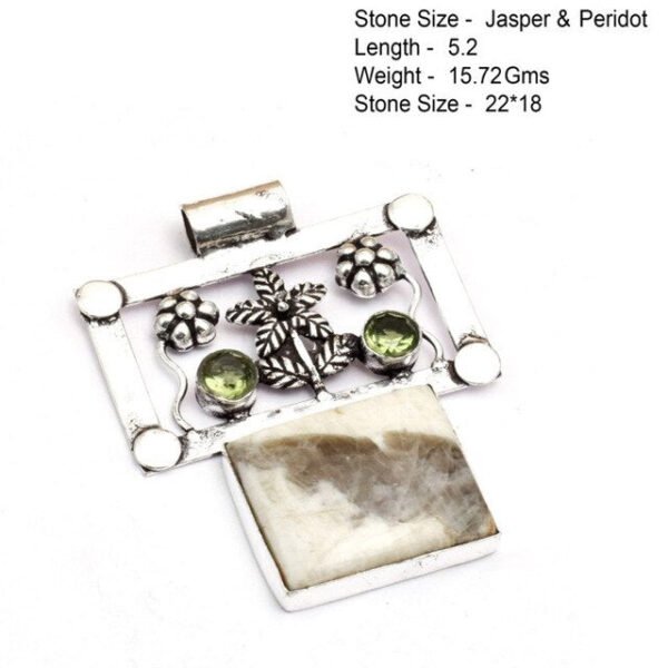 Genuine Labradorite Amethyst Agate Jasper Turquoise Rose Quartz Garnet Pyrite Pendant Sillver Overlay Copper