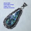 Genuine Labradorite Amethyst Agate Jasper Turquoise Rose Quartz Garnet Pyrite Pendant Sillver Overlay Copper