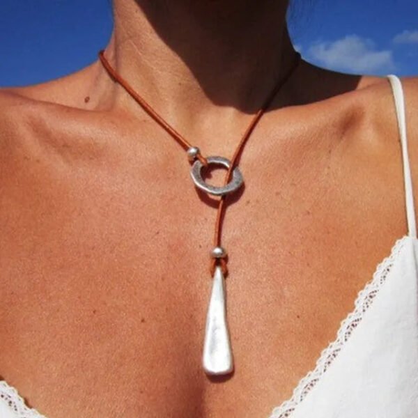 long pendant necklace Bohemian necklace, feather necklace, leaf pendant, bohemian jewelry, leather necklaces