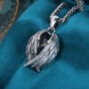 Genuine 925 Sterling Silver Raven Wings Pendant Handcrafted Viking Jewelry Gifts