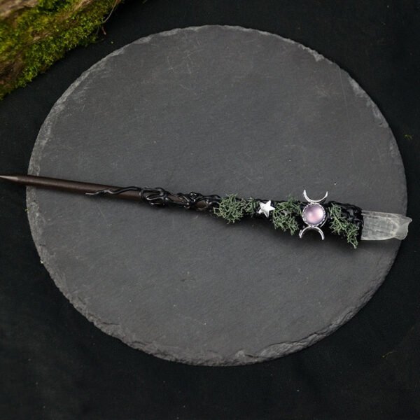 Pagan Witch Altar Adornment Wand For Wicca Fans Mysterious Quartz Power Magic Witch Wands Elf Cane