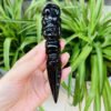 Black Obsidian Crystals – Hand-Carved Vajra Dorje Phurba Amulet
