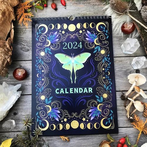 Calendar for a Magical 2024 Wall Calendar Creative Animals Witch Calendar New Year Monthly Planner Art for Wall Decoration