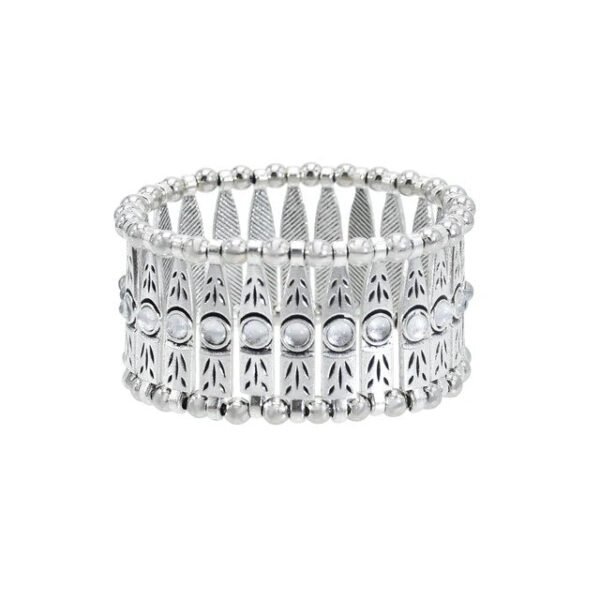 Gypsy Tribal Tibetan Bracelet for Women Boho Vintage Silver Men's Turquoise Elastic Bangles Afghan Turkish Ethnic Indian Jewelry