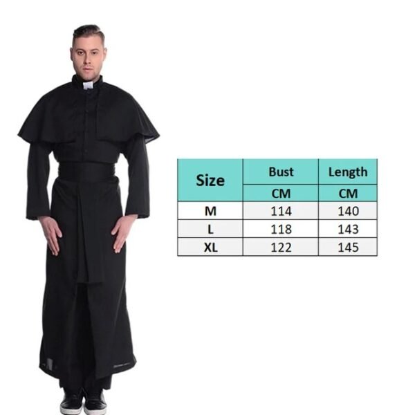 Nun Sister Habit Costume Father Priest Bishop Costume Christian Pastor Cosplay Halloween Carnival Religious Fancy Party Dress Up