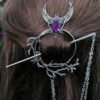 Unique Viking Black Oversized Crow Hair Clip Goth Punk Raven Wing Hairpin Jewelry
