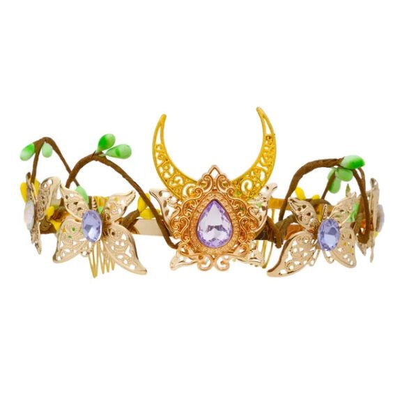 Handmade Forest Woodland Elf Hair Tiara Butterfly Deer Twig Branch Leaves Hair Crowns Fairycore Elvens Hair Jewelry for women