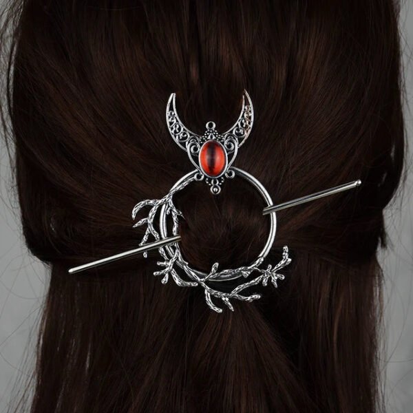 Witch Goddess Crescent Moon Dragonfly Hairstick Fairy Moon Dragonfly Insect Hair Barrette Hairclip Wicca