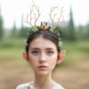 Forest Fairy Hair Tiara Elf Hair Crown Crystal Tassels Hairband Woodland Pixie Hair Jewelry for women