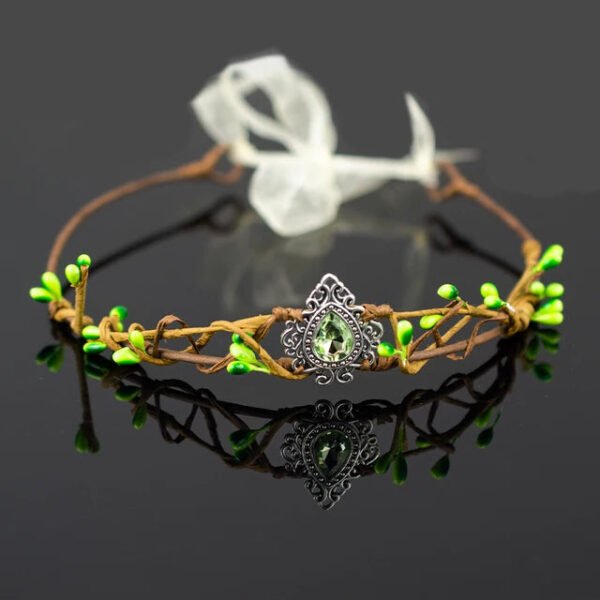 Handmade Forest Woodland Elf Hair Tiara Butterfly Deer Twig Branch Leaves Hair Crowns Fairycore Elvens Hair Jewelry for women