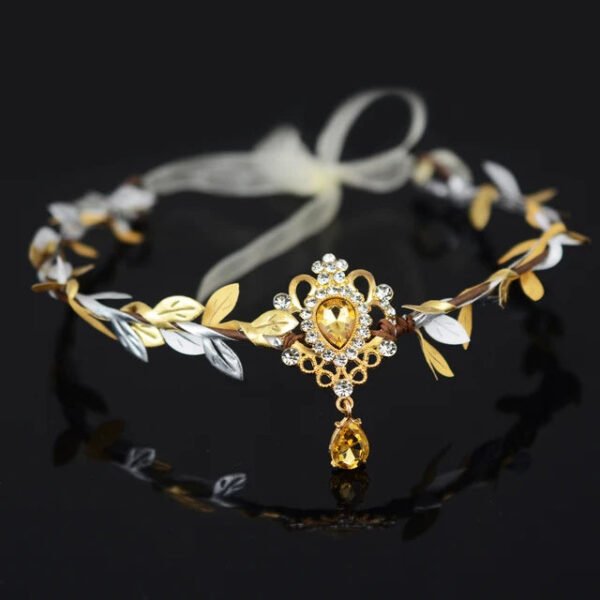 Forest Fairy Hair Tiara Elf Hair Crown Crystal Tassels Hairband Woodland Pixie Hair Jewelry for women