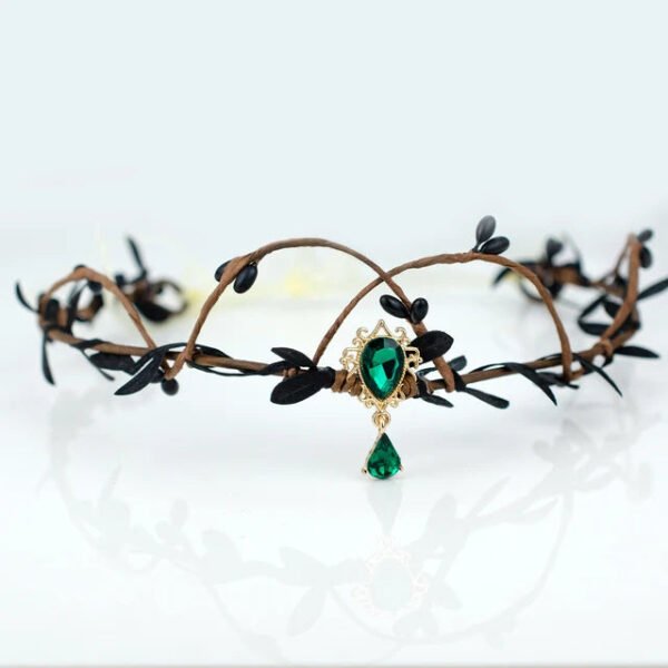 Forest Fairy Hair Tiara Elf Hair Crown Crystal Tassels Hairband Woodland Pixie Hair Jewelry for women