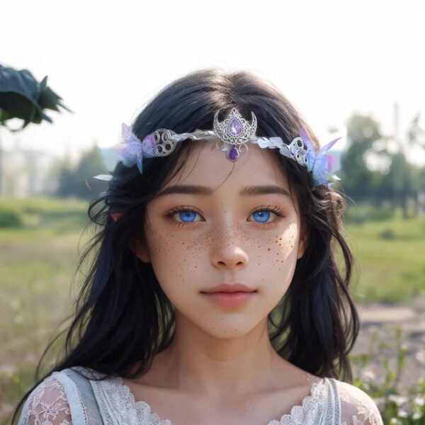 Forest Fairy Hair Tiara Elf Hair Crown Crystal Tassels Hairband Woodland Pixie Hair Jewelry for women