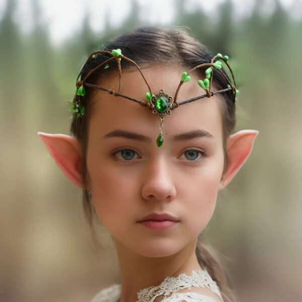 Forest Fairy Hair Tiara Elf Hair Crown Crystal Tassels Hairband Woodland Pixie Hair Jewelry for women