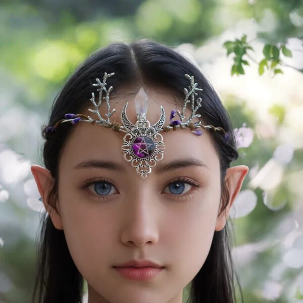 Forest Fairy Hair Tiara Elf Hair Crown Crystal Tassels Hairband Woodland Pixie Hair Jewelry for women