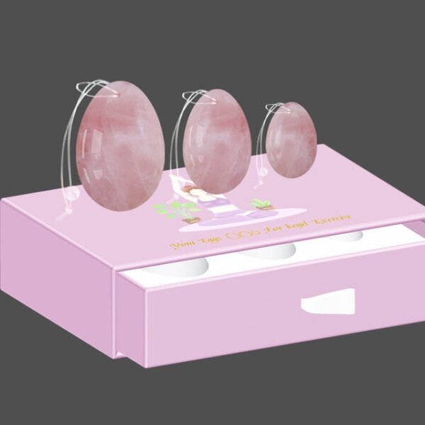 Natural Rose Quartz Yoni Egg Jade Eggs Women Kegel Exerciser Vaginal Muscles Tightening Ball Crystal Yoni Wand Kegel Eggs - Massage Ball
