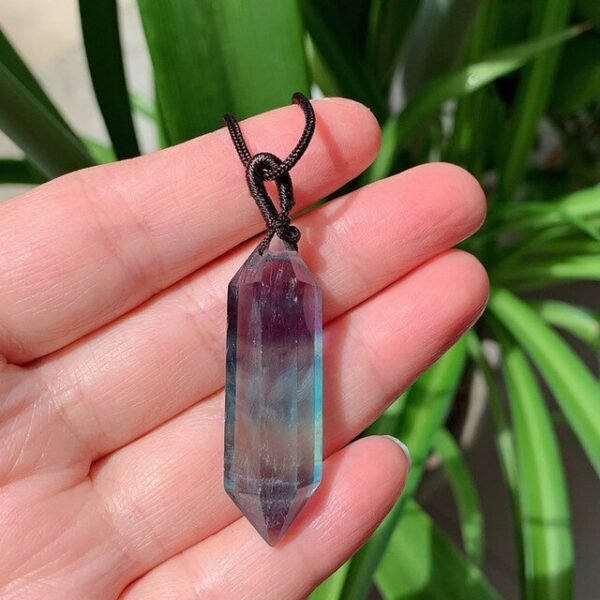 Big Natural Stone Crystal Jewelry Lapis Amethysts Opal Pink Quartz Obsidian Bullet Hexagonal Pendulum Pendant Necklace Amulet