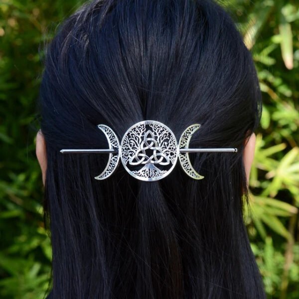 Witch Goddess Crescent Moon Dragonfly Hairstick Fairy Moon Dragonfly Insect Hair Barrette Hairclip Wicca