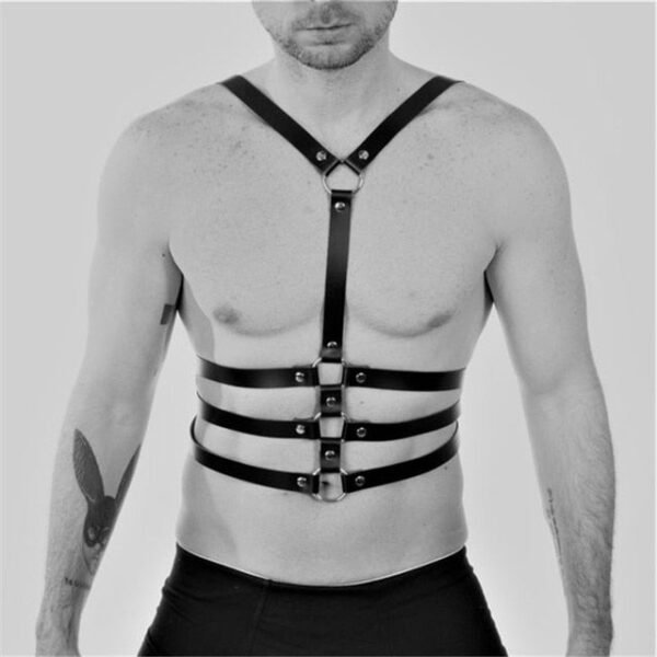 Fetish Men Sexual Chest Leather Harness Belts Adjustable Bdsm Gay Body Bondage Harness Strap Rave Gay Clothing For Adult Sex - Exotic Tanks
