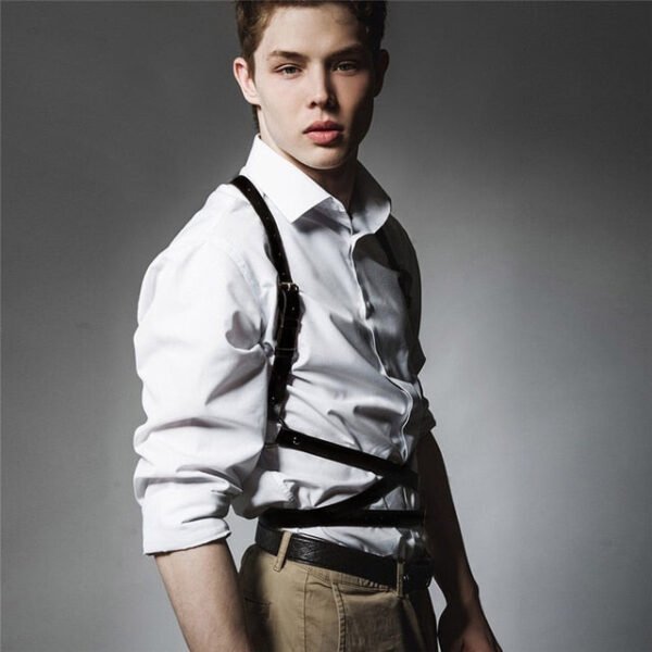 Fetish Men Sexual Chest Leather Harness Belts Adjustable Bdsm Gay Body Bondage Harness Strap Rave Gay Clothing For Adult Sex - Exotic Tanks