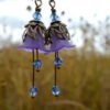Sapphire Flower Earrings Floral Earrings Purple Earrings Boho Earrings Bohemian Jewelr