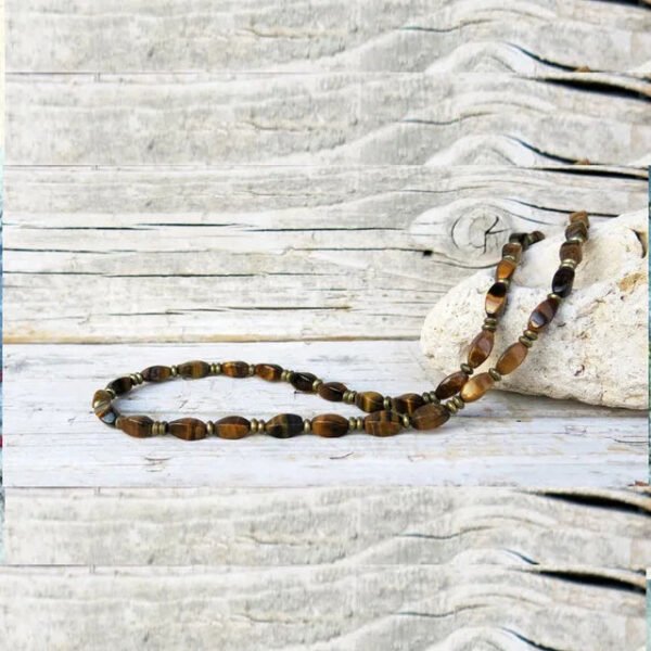 Hematite Necklace Mens Beaded Necklace for Him Black Lava Stone Necklace Jewelry Gift For Boyfriend Black Necklace